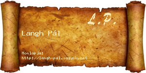 Langh Pál névjegykártya